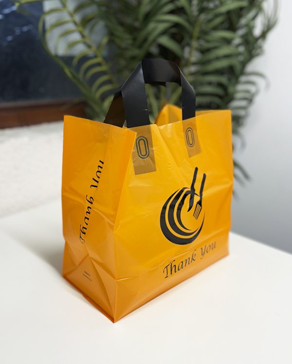 loop handle bag takeaway bags small orange black