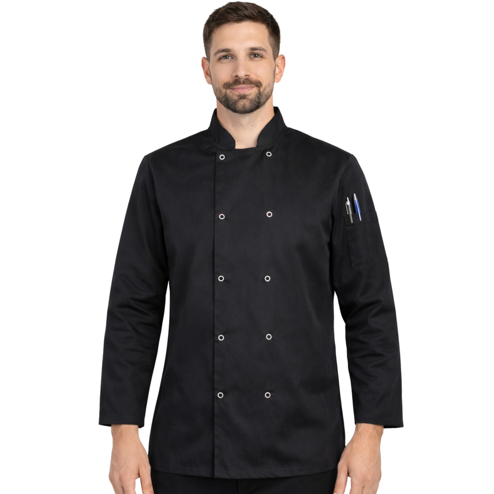 frnhz-unisex-workwear-chef-jacket-black-long-sleeve-man frnhz-unisex-workwear-chef-jacket-black-long-sleeve-man