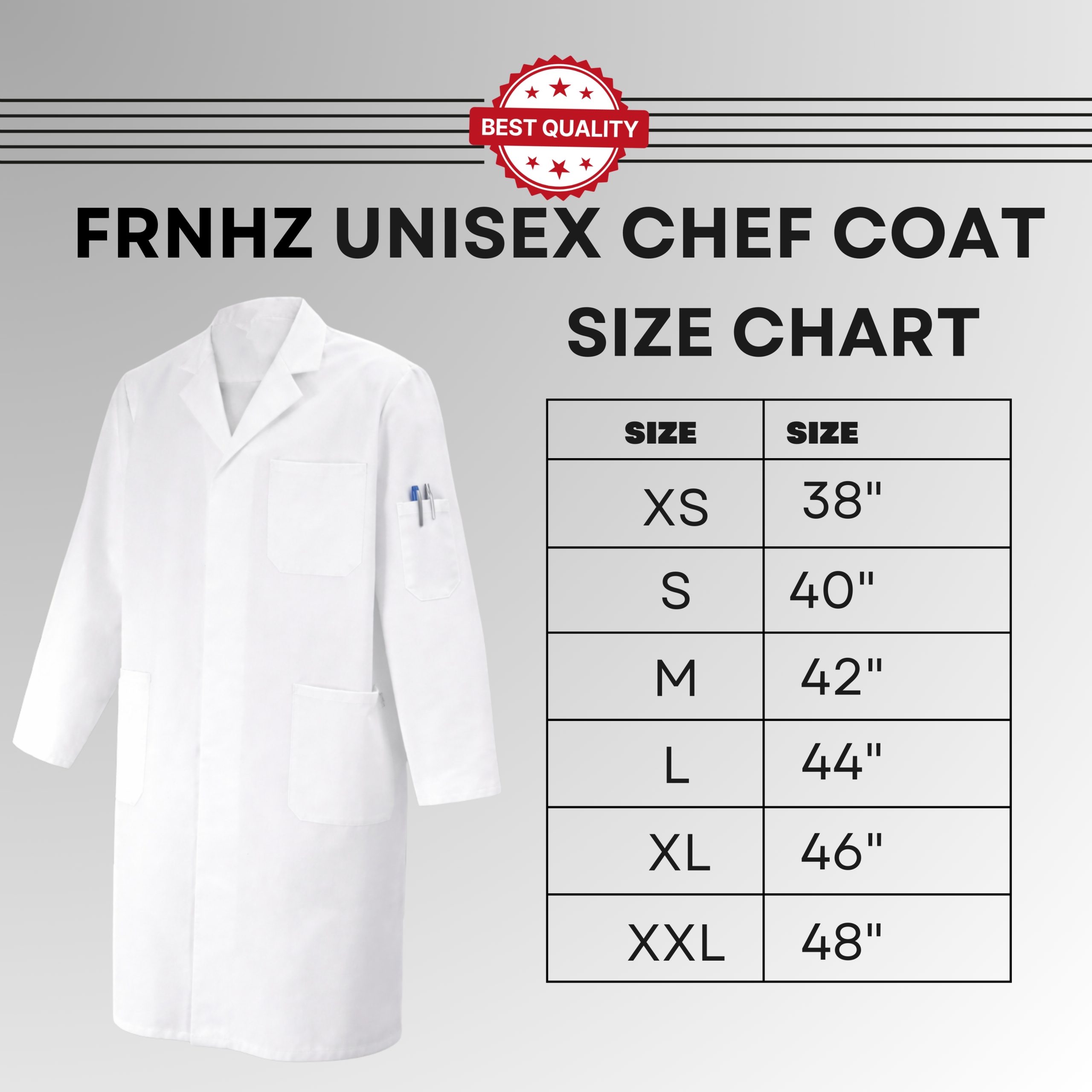 Work Coat Unisex White - Image 4