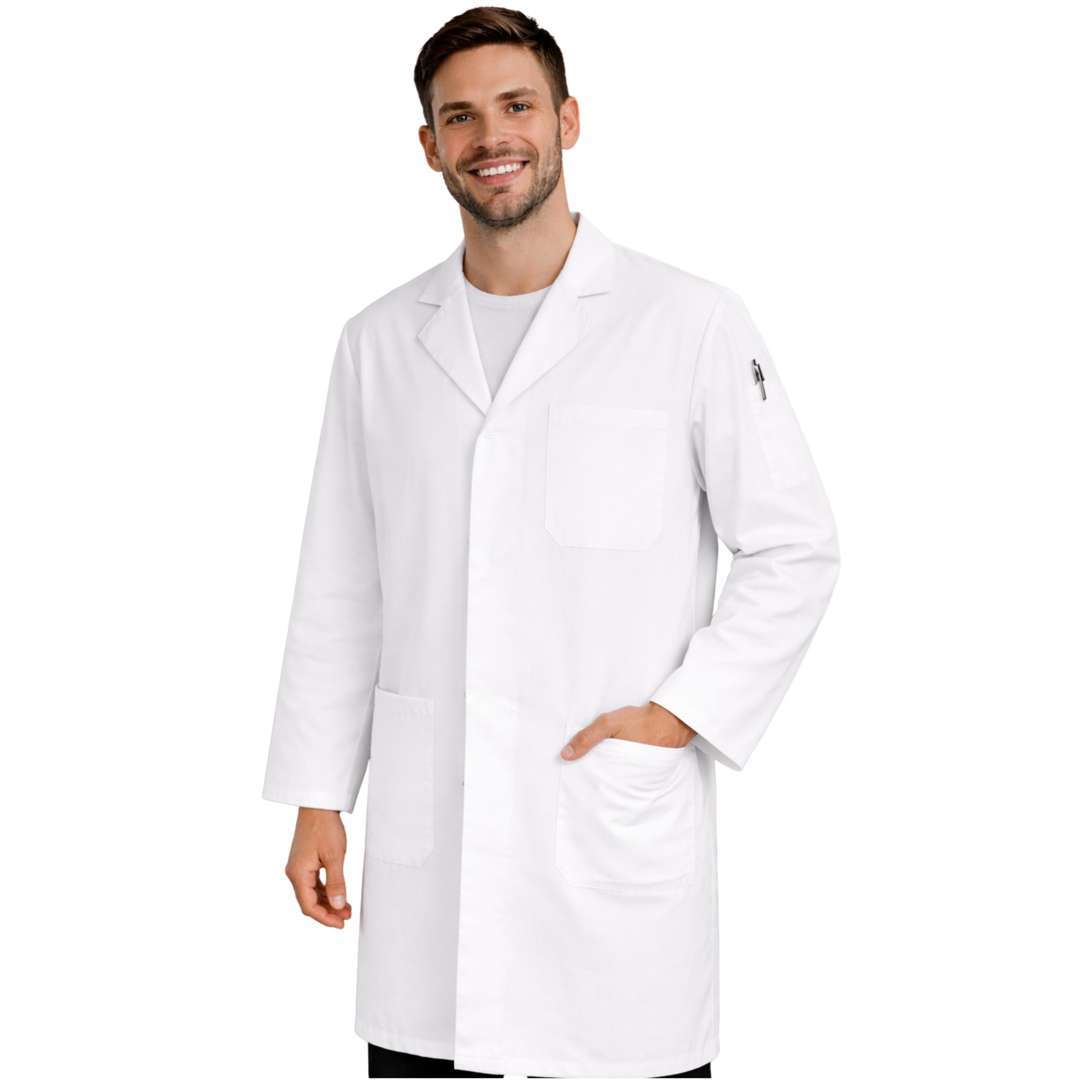 Work Coat Unisex White - Image 2
