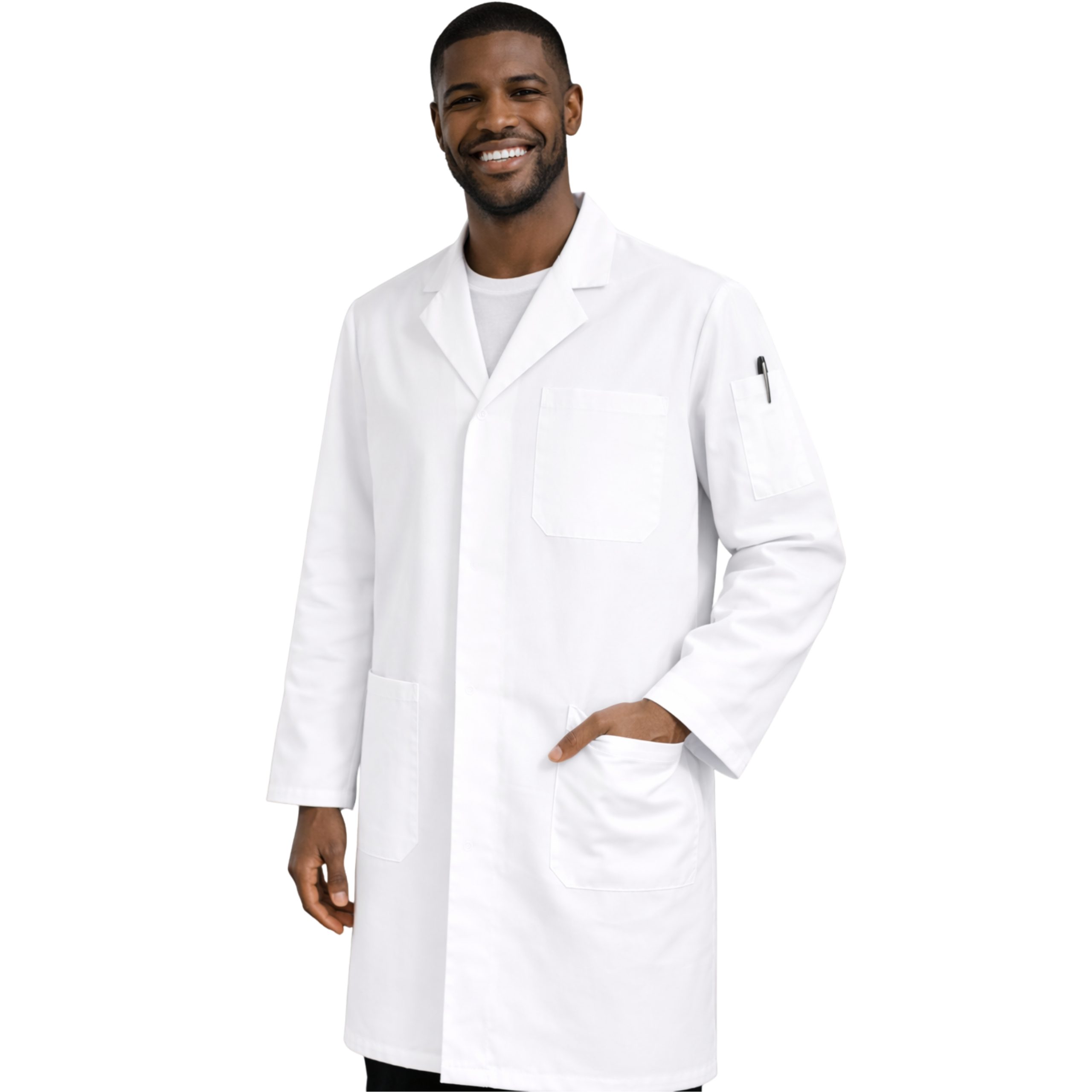 Work Coat Unisex White - Image 3