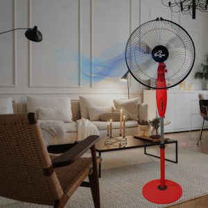 EcoGreen Pedestal Fan 16 Inch Red Color