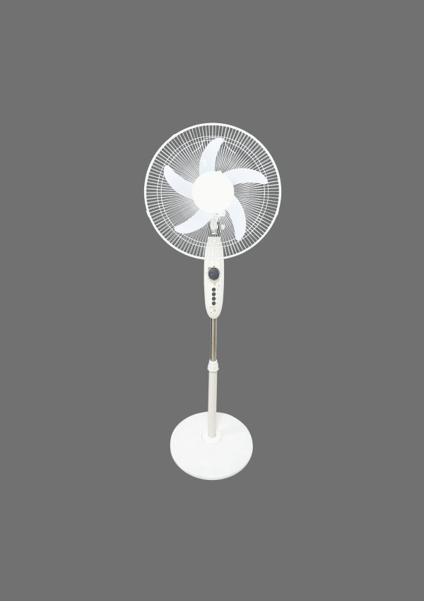 Floor Standing Pedestal smart Fan 16 Inch 5 blades 3 Speed White Eco Air Cooling - Image 3