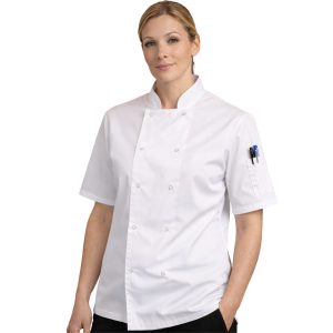 White Chefs Jacket Unisex Short Sleeve