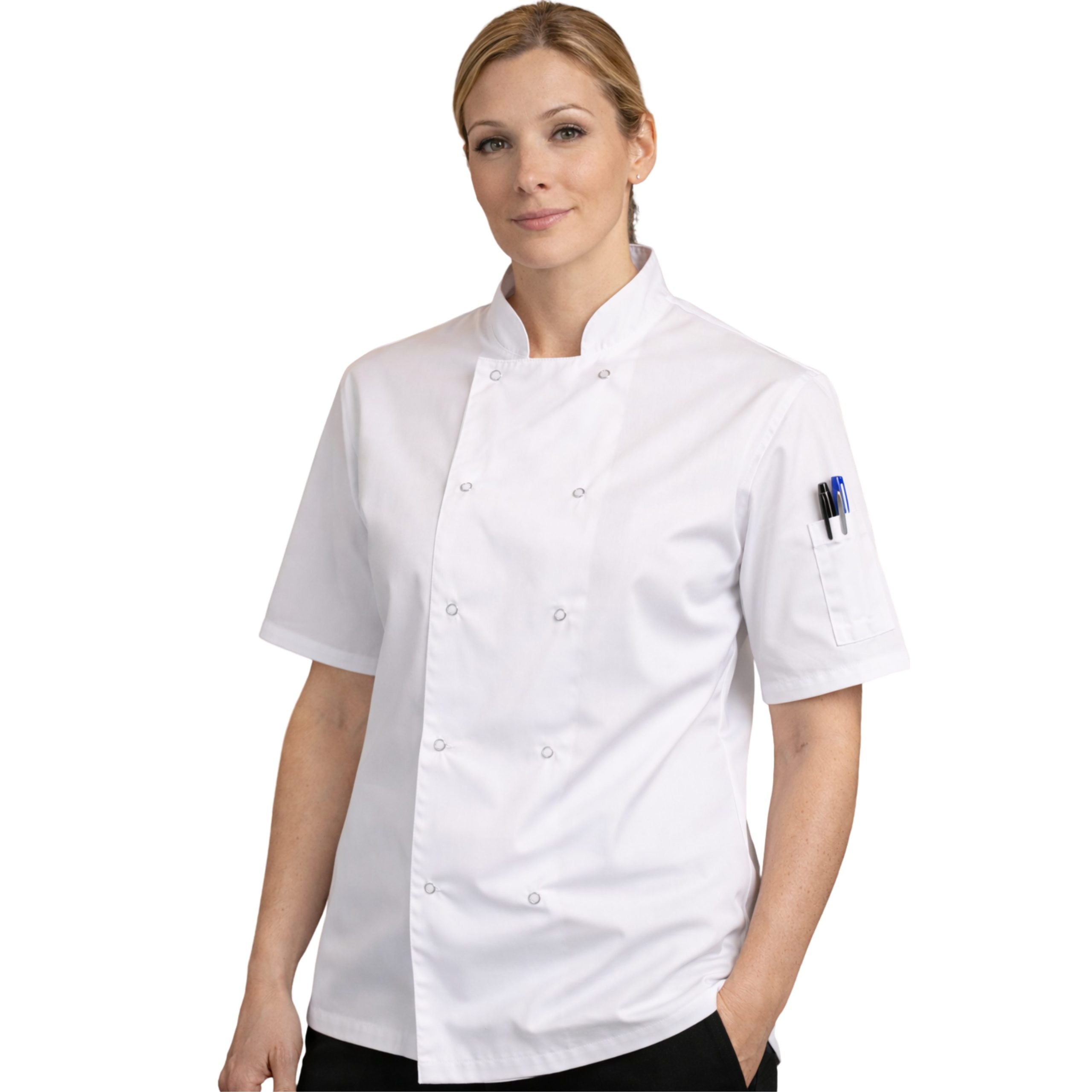 White Chefs Jacket Unisex Short Sleeve