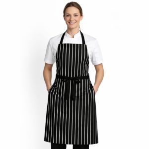 Unisex Black white Striped Apron