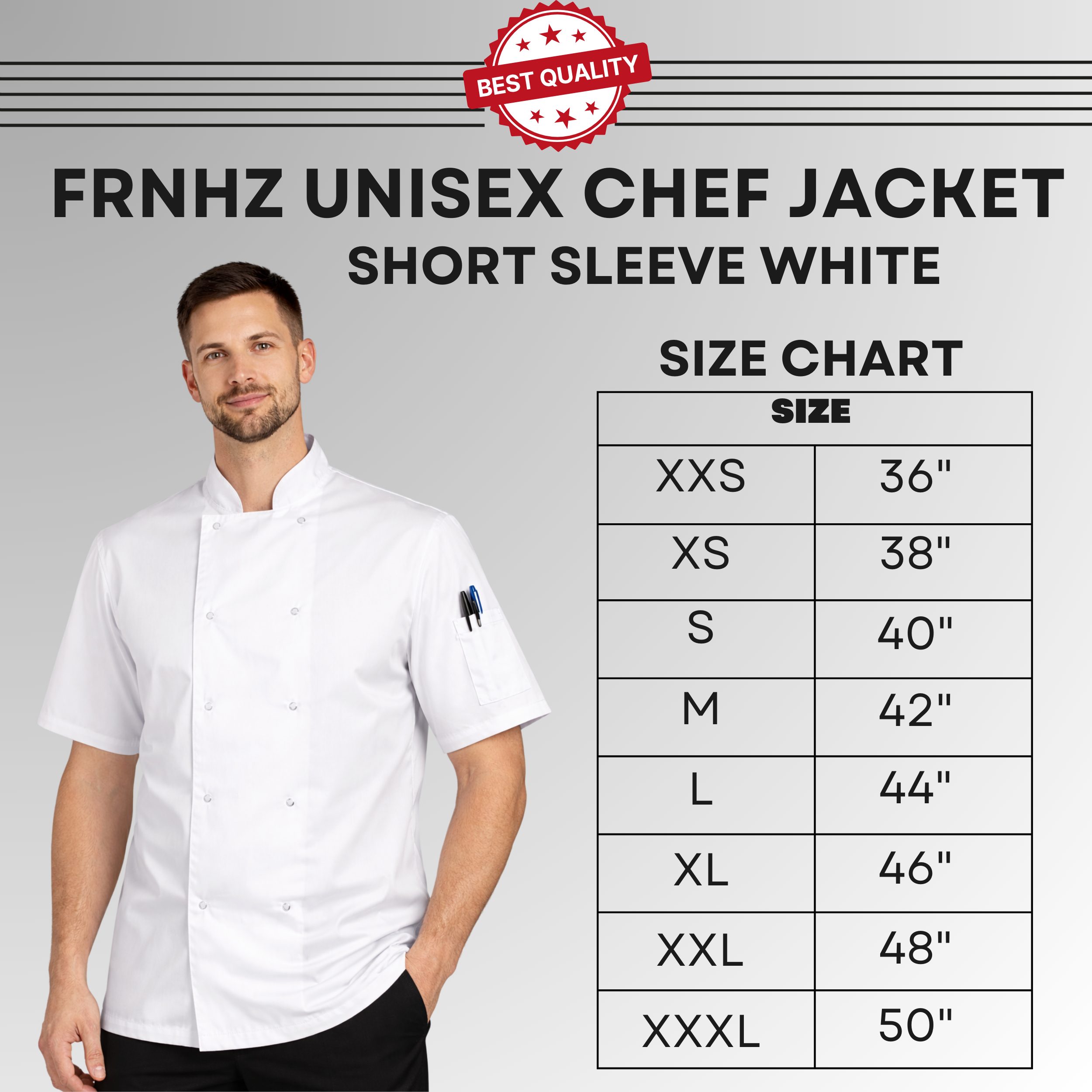 White Chefs Jacket Unisex Short Sleeve - Image 5