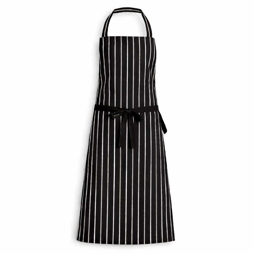 Unisex Black white Striped Apron - Image 4